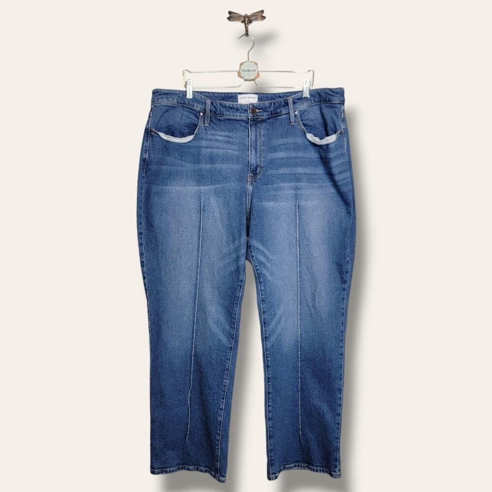 Lane Bryant Front-seamed Signature Fit Mid Rise Relaxed Straight Jean 22 w